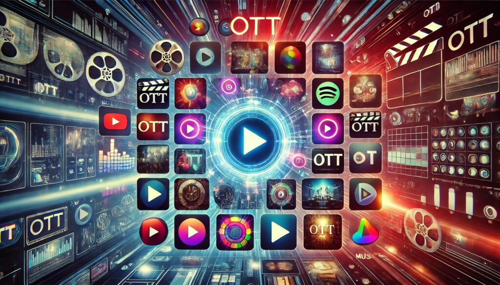 DALL·E-2025-02-04-11.14.36-A-futuristic-digital-collage-representing-multiple-OTT-Over-the-Top-streaming-platforms.-The-image-features-a-glowing-screen-with-colorful-media-ico.jpg-1024x585 New Generation Entertainment- बिना पैसे खर्च किए वेब सीरीज कैसे देखें? फ्री ऐप्स और AI की मदद से पूरी जानकारी